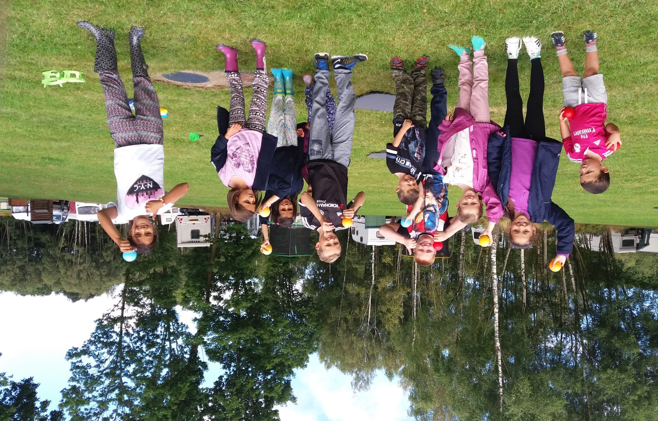 A family fun day at Lodge Coppice with a group of people being photographed.