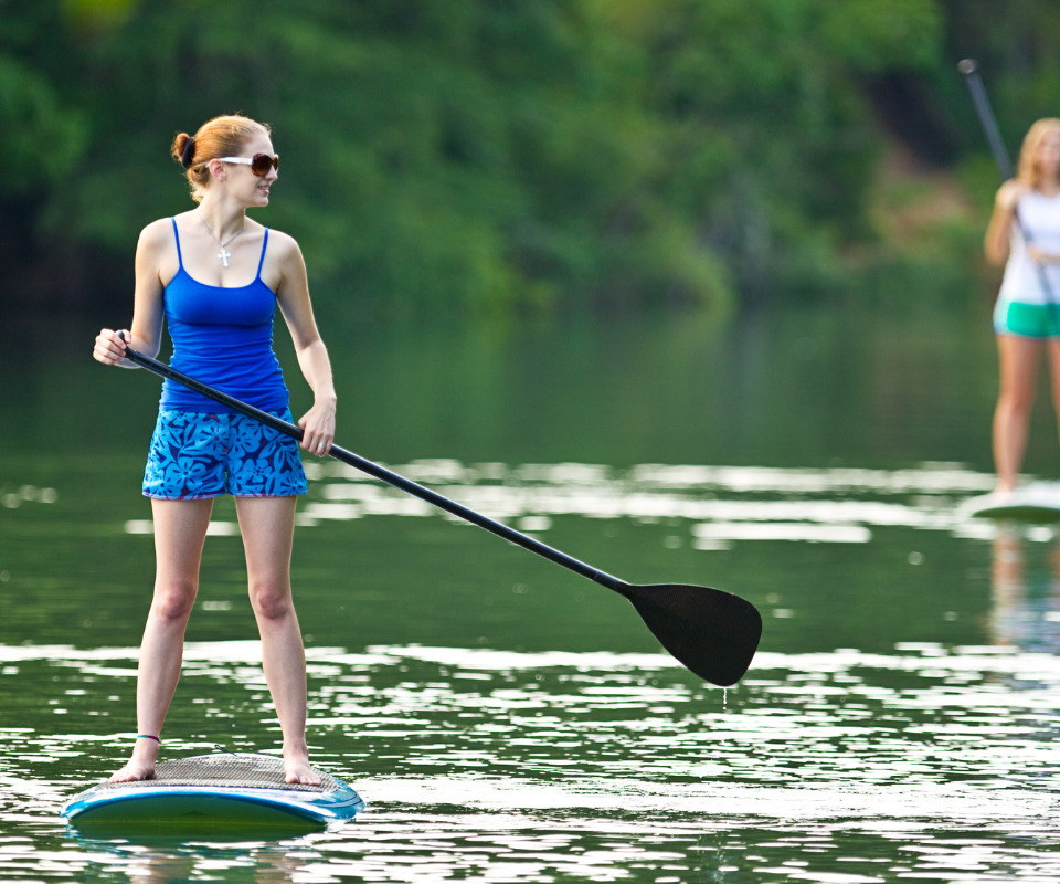 Paddle boarding lake, one of the new facilities at Lodge Coppice Holiday Park