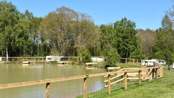 The fishing lake at Lodge coppice.