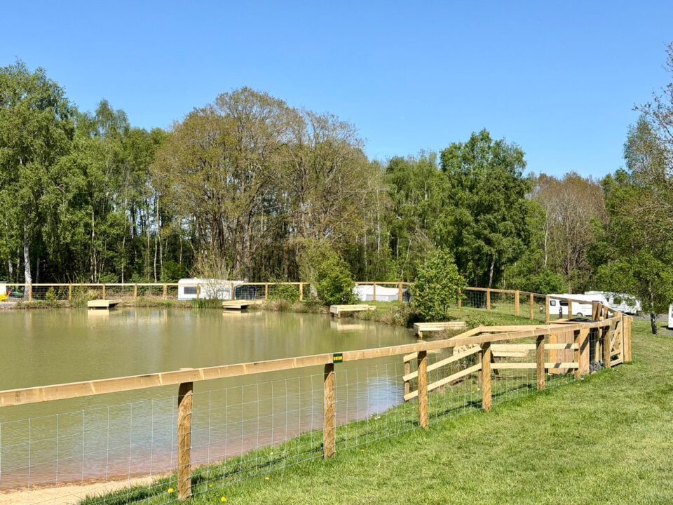 The fishing lake at Lodge coppice.