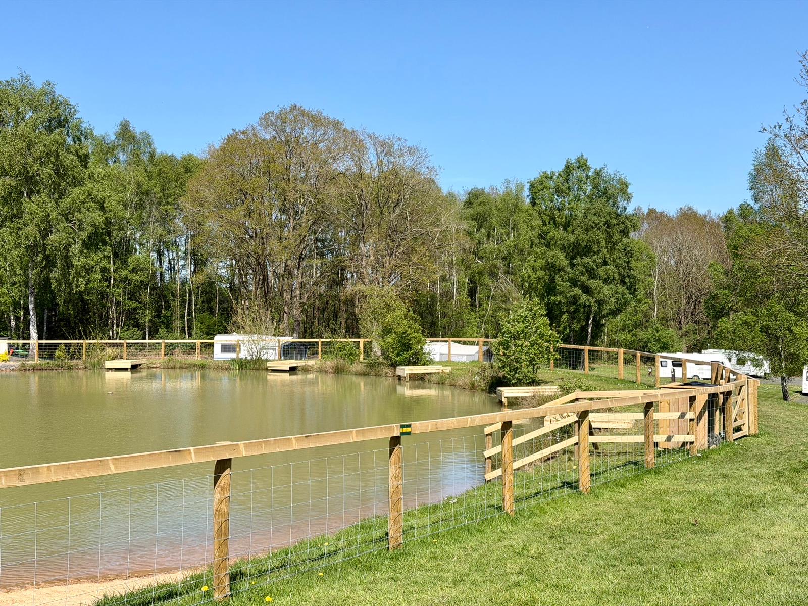 The fishing lake at Lodge coppice.